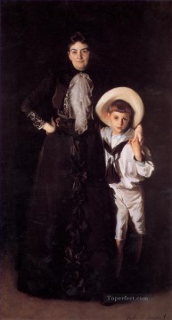  Edward Lienzo - La señora Edward L Davis y su hijo Livingston retrato John Singer Sargent